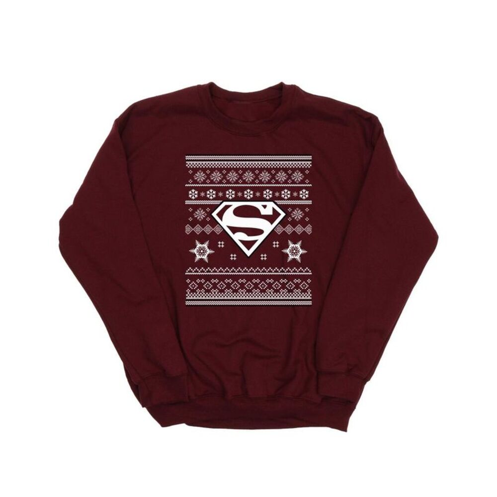 DC Originals Boys Christmas Knit Superman Sweatshirt / Burgundy